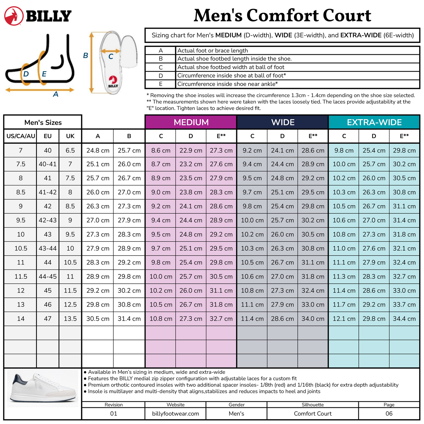 Erkek Beyaz/Lacivert BILLY Konfor Court