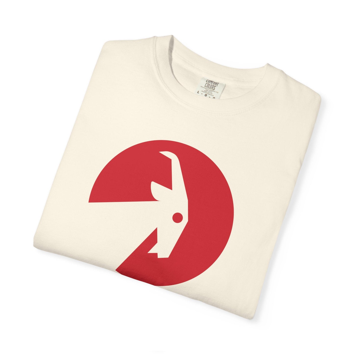 BILLY Unisex Garment-Dyed Tişört (Siyah/Kırmızı Vertical Logo)