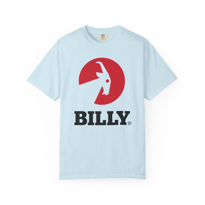 BILLY Unisex Garment-Dyed Tişört (Siyah/Kırmızı Vertical Logo)