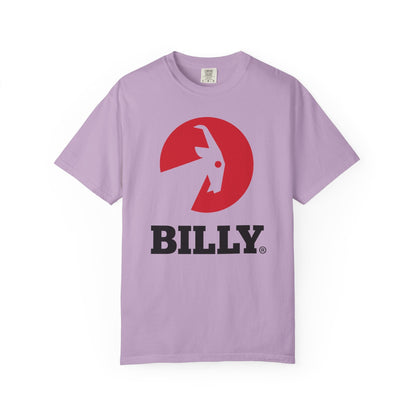 BILLY Unisex Garment-Dyed Tişört (Siyah/Kırmızı Vertical Logo)