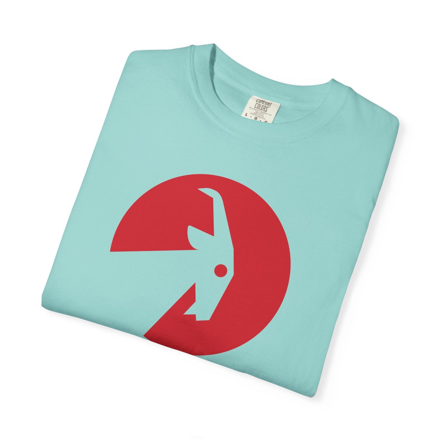BILLY Unisex Garment-Dyed Tişört (Siyah/Kırmızı Vertical Logo)