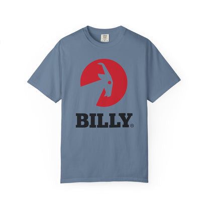 BILLY Unisex Garment-Dyed Tişört (Siyah/Kırmızı Vertical Logo)