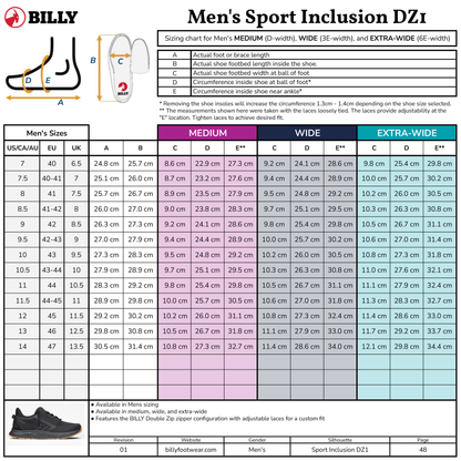 Erkek Siyah/Siyah/Gum BILLY Sport Inclusion DZ1